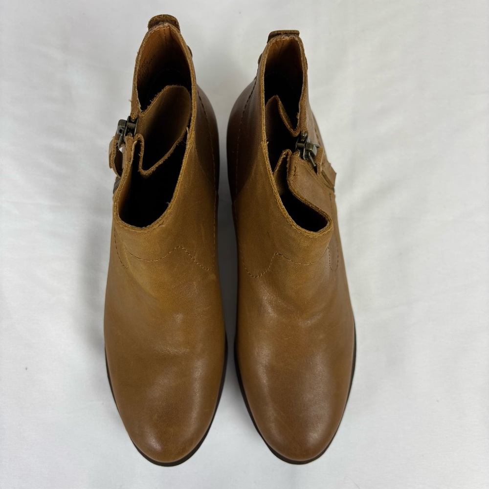 Lucky Brand Leather Booties Versatile Dressy Comfort Ankle Boots Brown Size 5.5 - Picture 5 of 14